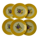 6 flat plates in porcelain from LIMOGES. Fruit decoration.