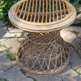 Pair of vintage rattan stools