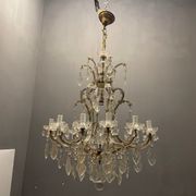 Lustre italien en cristal de murano, années 1950