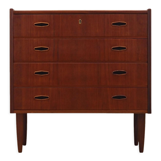 Teak chest of drawers, Danish design, 1970s, produced in Denmark.