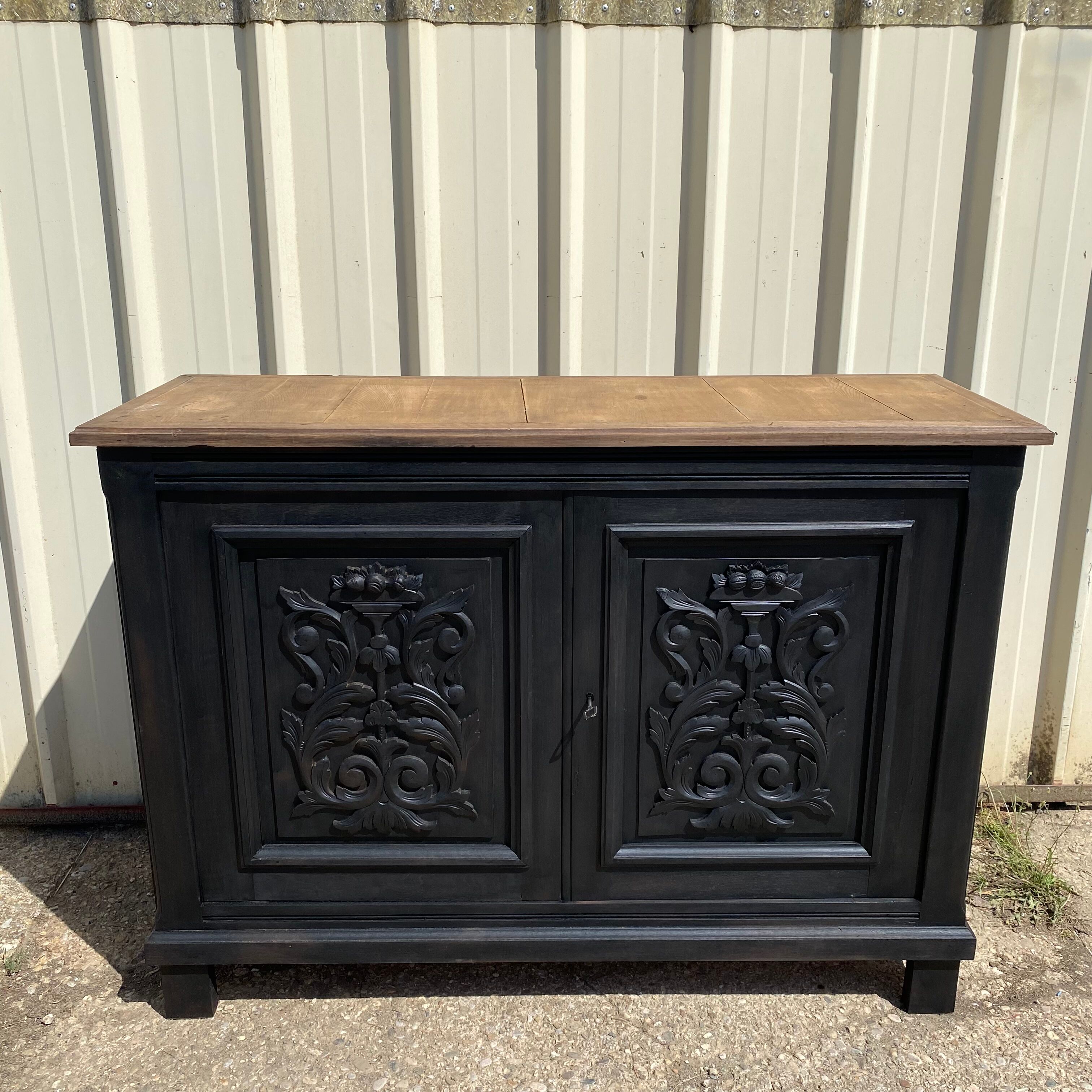 Black wood bottom sideboard