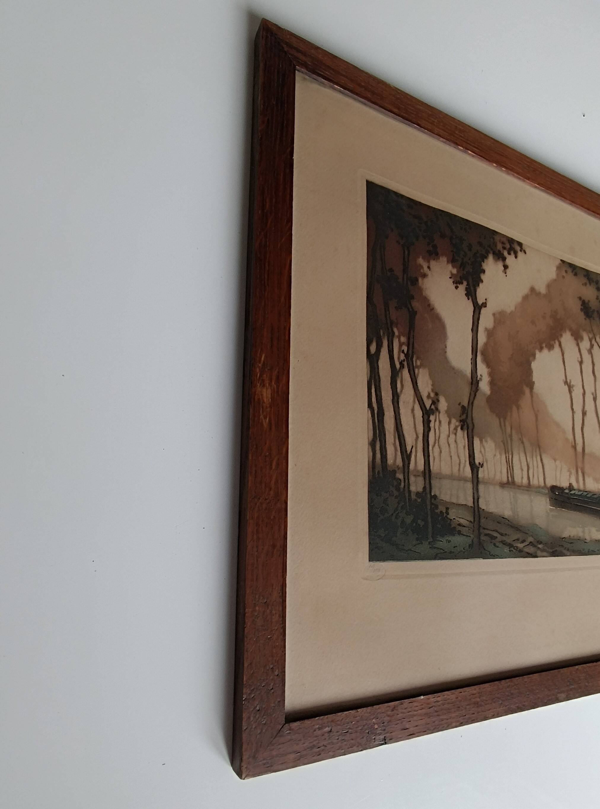 Roger hebbelinck landscape original lithograph signed and numbered 11/350