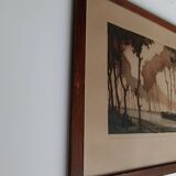 Roger hebbelinck landscape original lithograph signed and numbered 11/350