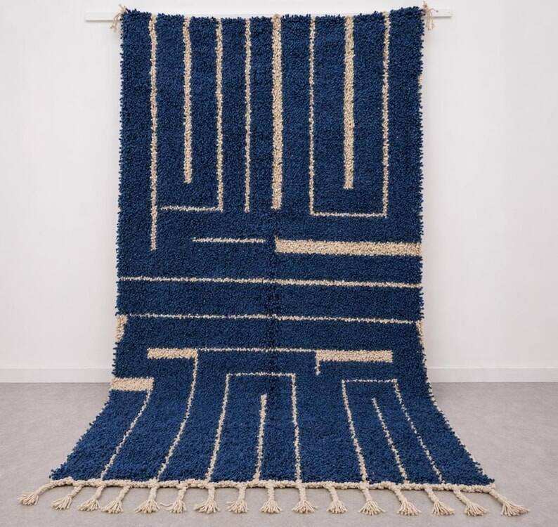 Tapis beni ourain sur mesure traditionnelle artisanale 150/250 cm