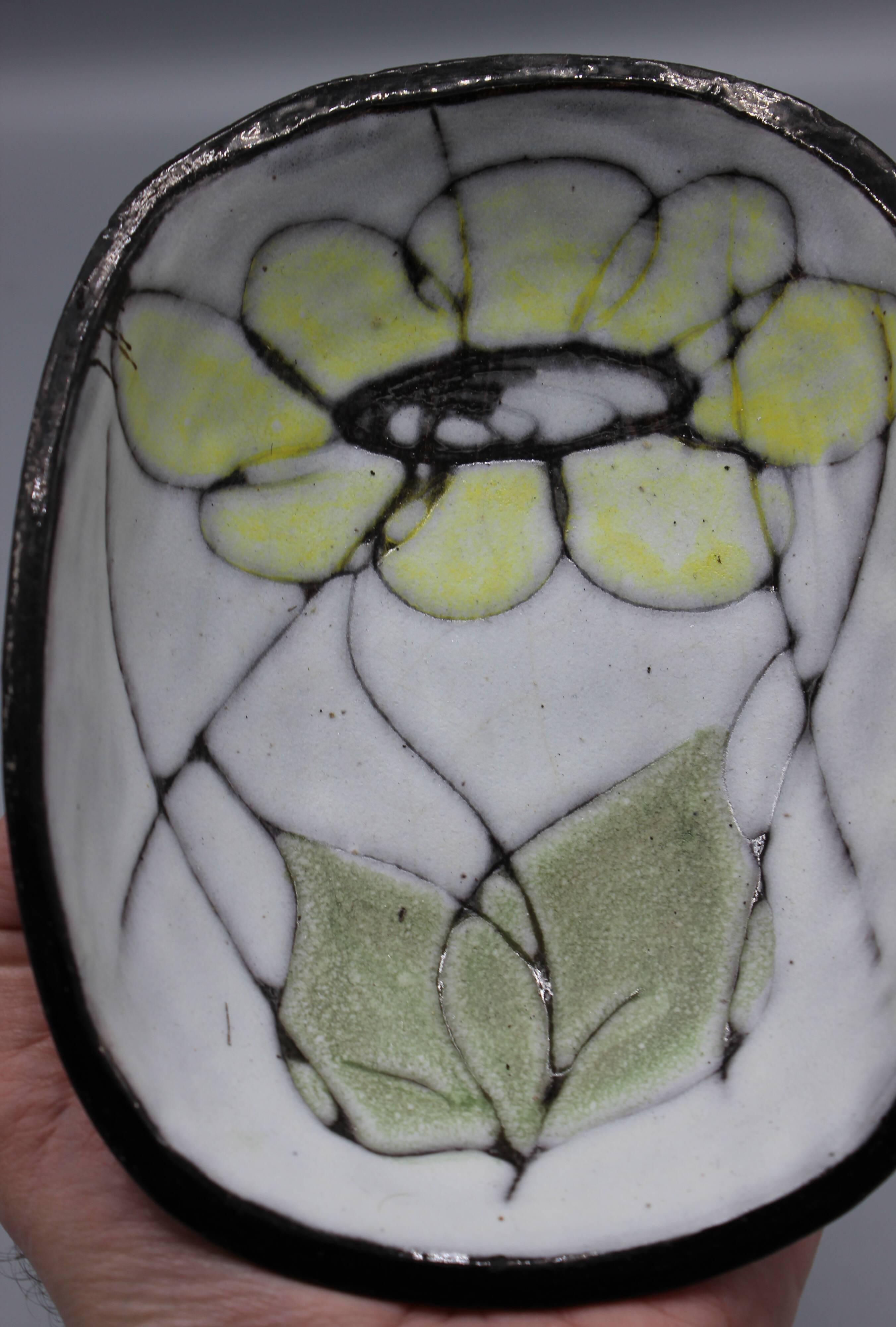 Beautiful vintage ceramic pocket emptying cup - vallauris maunier - no capron