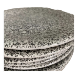 Set of 8 Italian speckled ceramic dessert plates