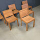 Vintage teak dining chairs set of 6 - 1980s