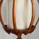 Turned wood lamp.
