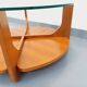 Vintage round coffee table with 2 tops by Hugues Poignant, in teak and glass