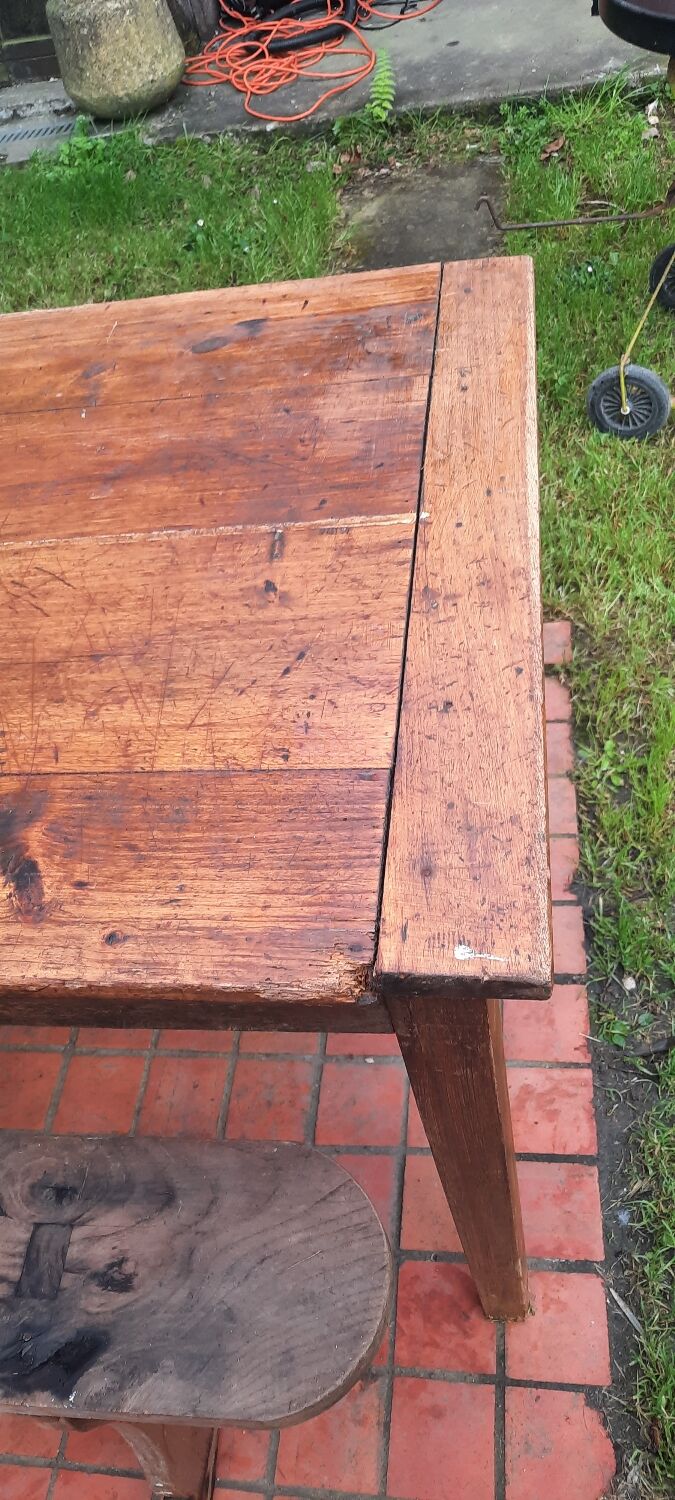 Farm table and pair of benches