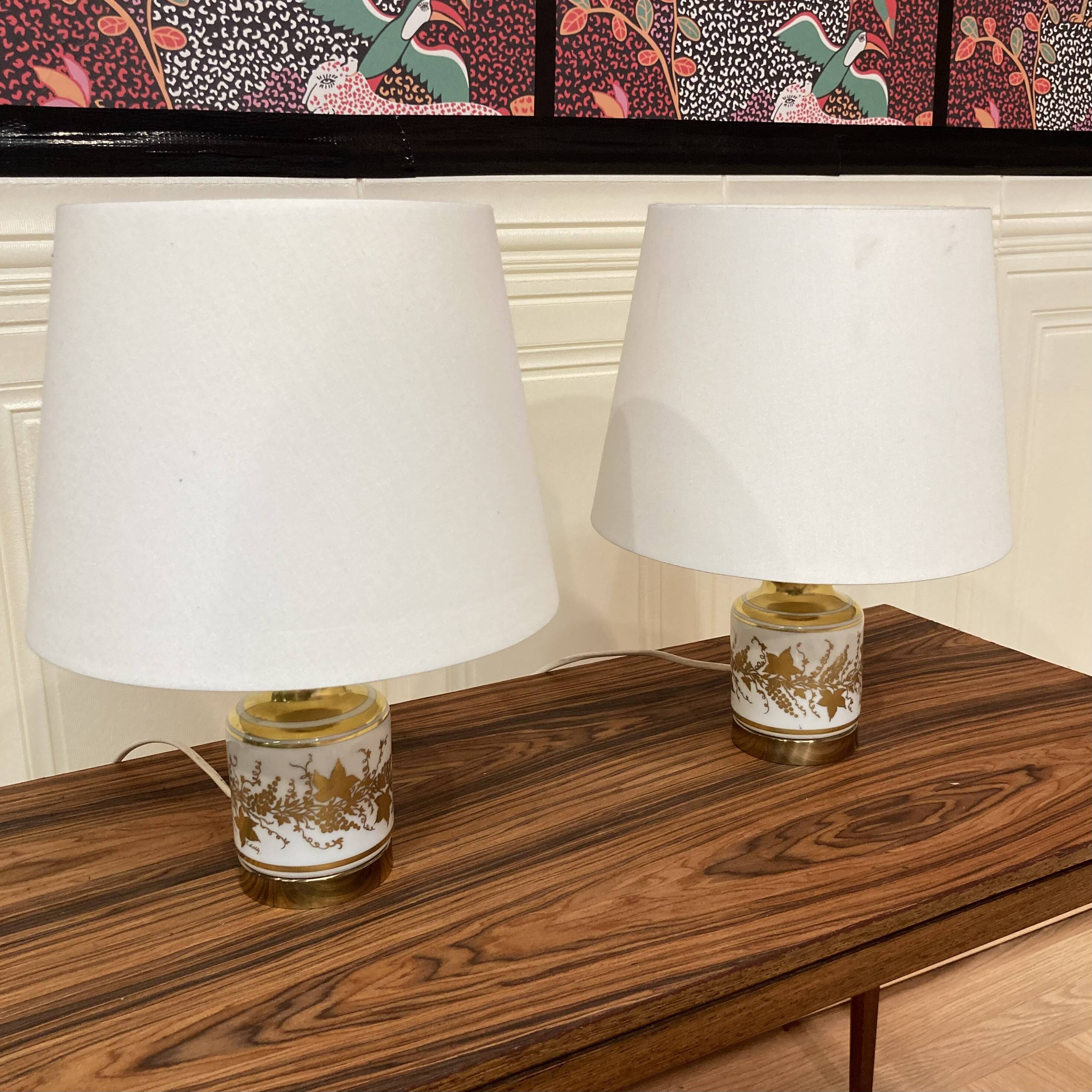 Pair of ceramic lamps "1950s scandinavian design".