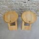 Pair of Adrian Reed wooden folding stools, 70s