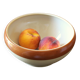 Vintage two-tone Digoin stoneware salad bowl