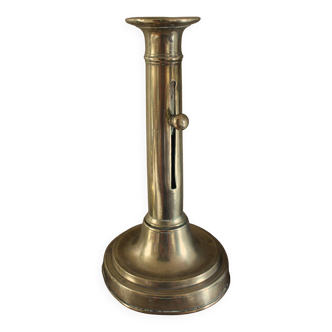 Grand bougeoir laiton flambeau poussoir