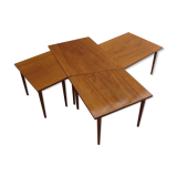 Scandinavian long teak coffee table set of 4 nest of tables 1960s