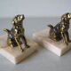 Old pair of greenhouse books statue regulates dog spaniel marble base Marbrolux