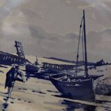 Sarreguemines earthenware plate with Marine decor late 19th century early 20th century