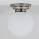 Large opaline glass globe ceiling lamp in Art Deco style.