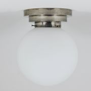 Large opaline glass globe ceiling lamp in Art Deco style.