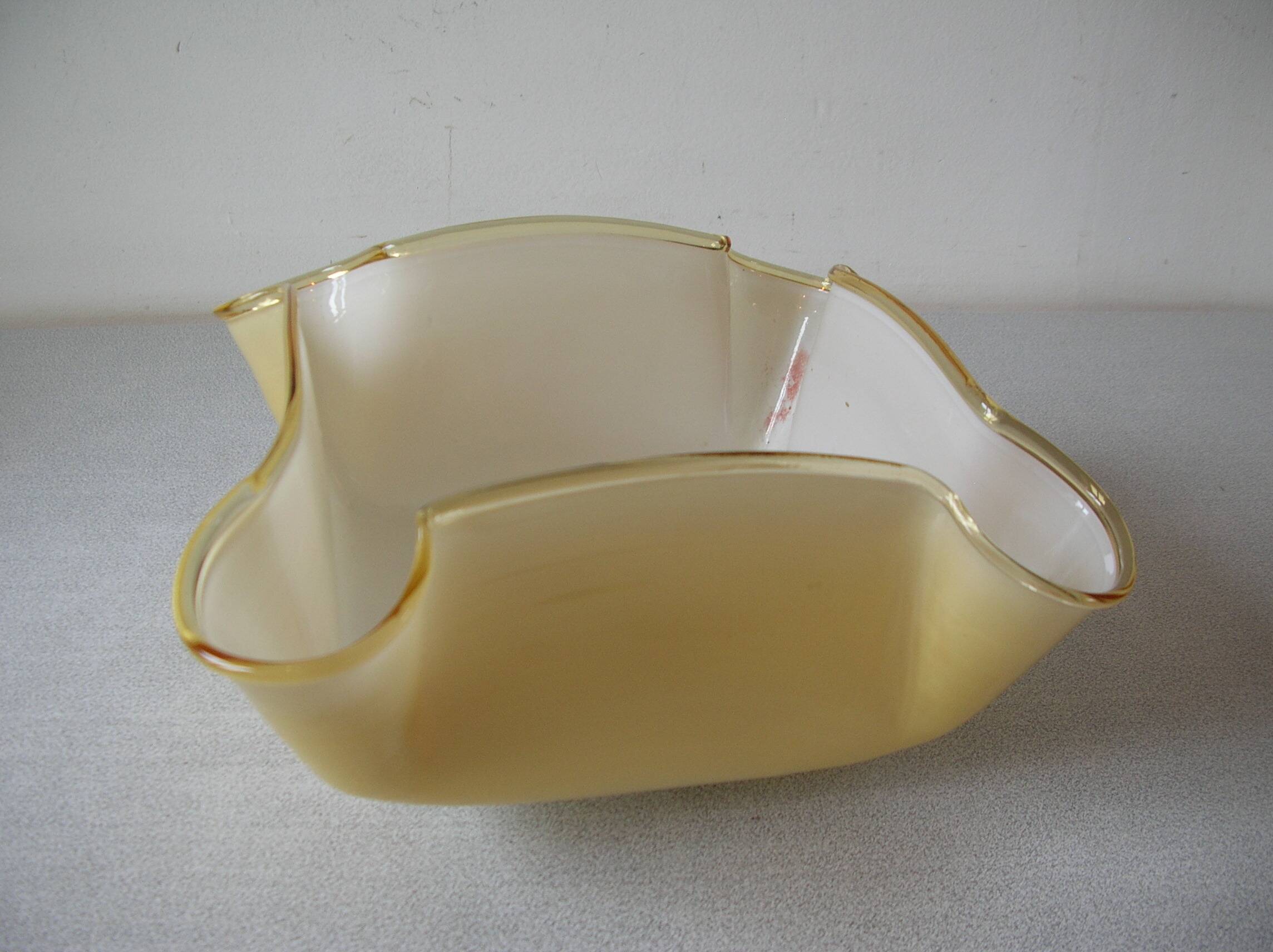 Old globe lampshade pendant in white caramel glass vintage decorative light fixture