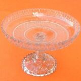 1930s Standing cut Transparent glass Scalloped décor Shower foot ...