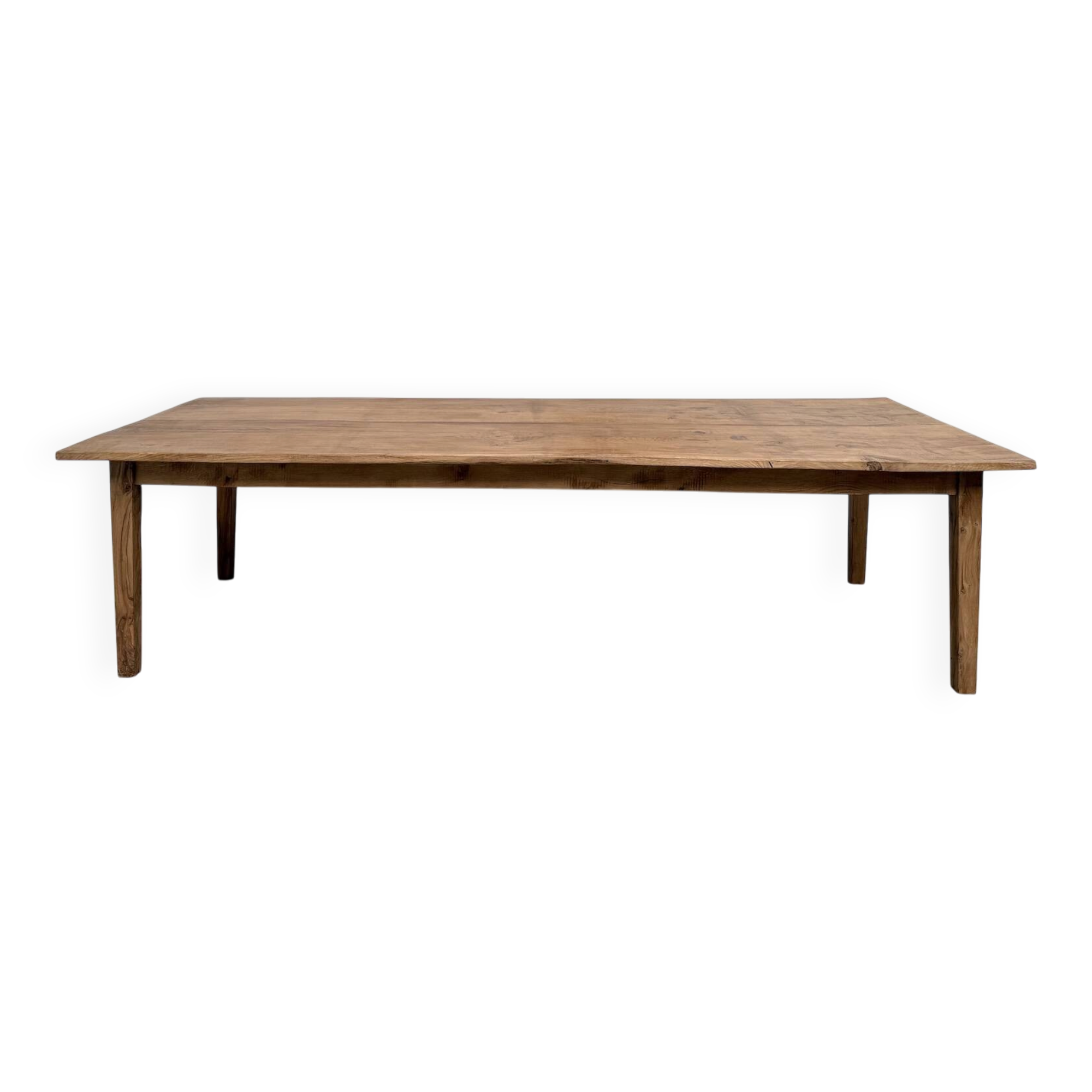 Very large farmhouse table in solid oak, 1950s – L300 cm