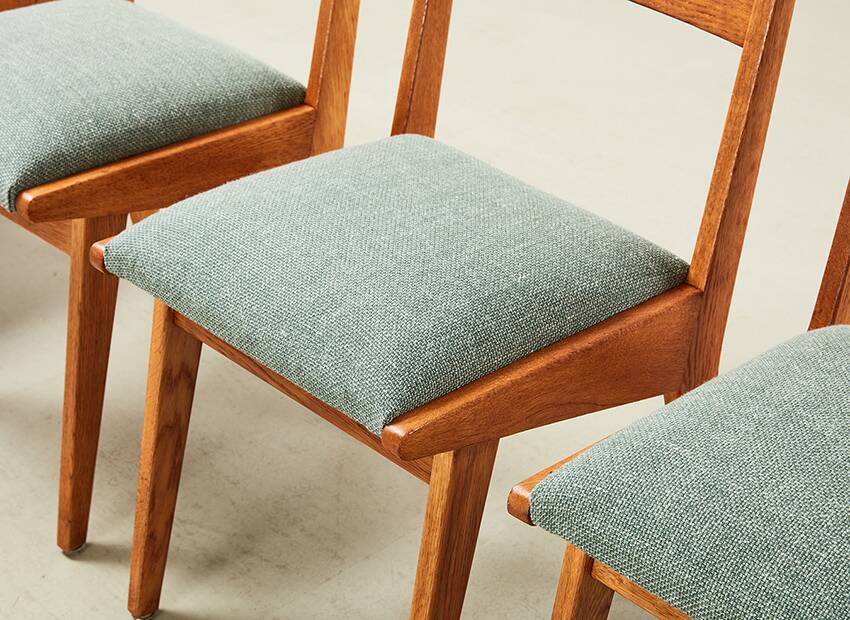 Jens Risom Set of 4 Model 666 Dining Chairs for Knoll U.S.A. 1940s