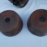 Pairs of wrought iron and brass sconces