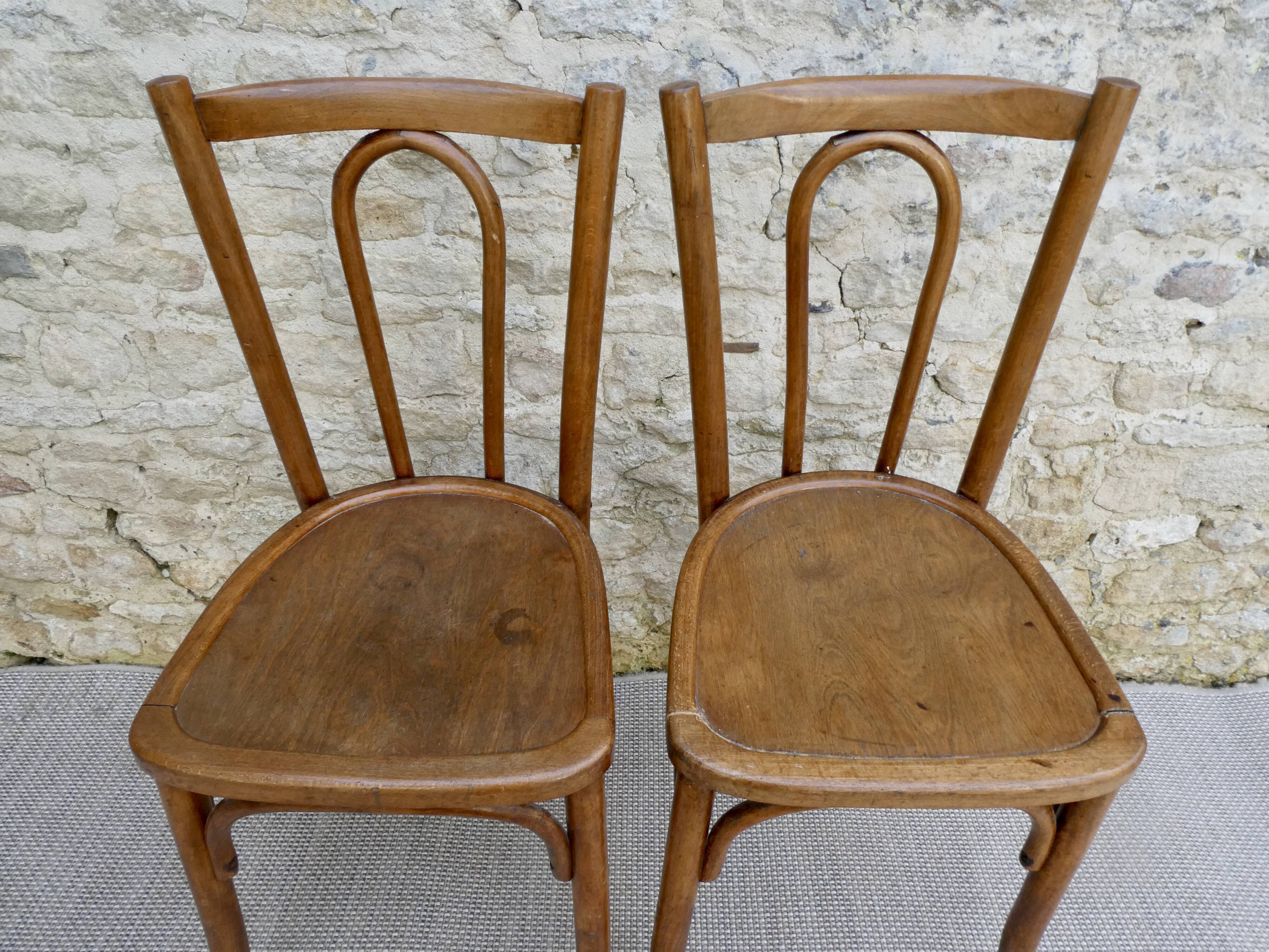 Paire de chaises de bistrot Luterma en bois courbé