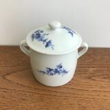 Apilco blue flower porcelain sugar bowl