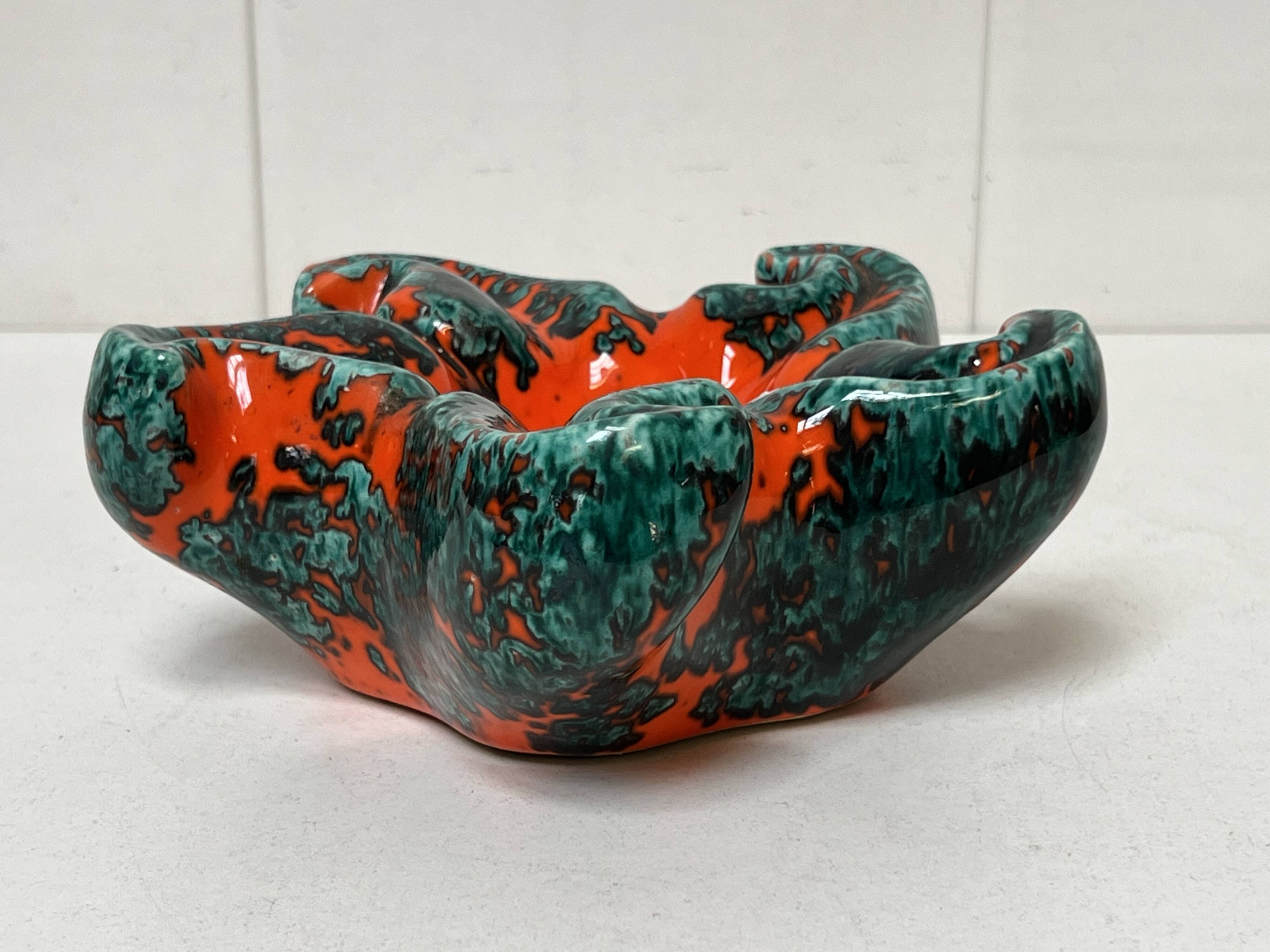 Starfish vallauris ceramic trinket tray, 20th century