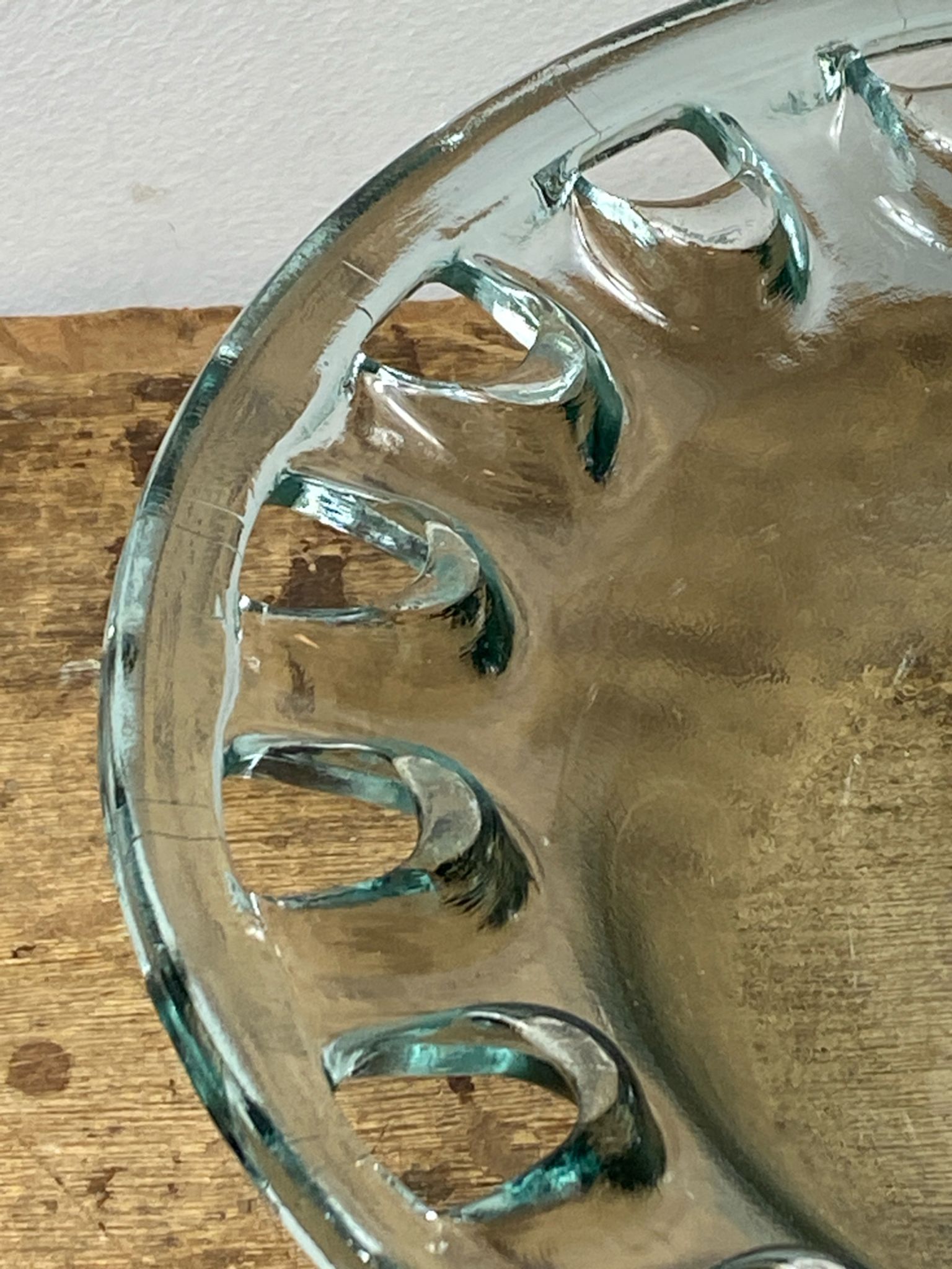 Blown glass salad bowl