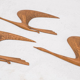 Flying Birds Mid-Century teak by Kunsthaus E. Oelker, 1960s, Set of 5