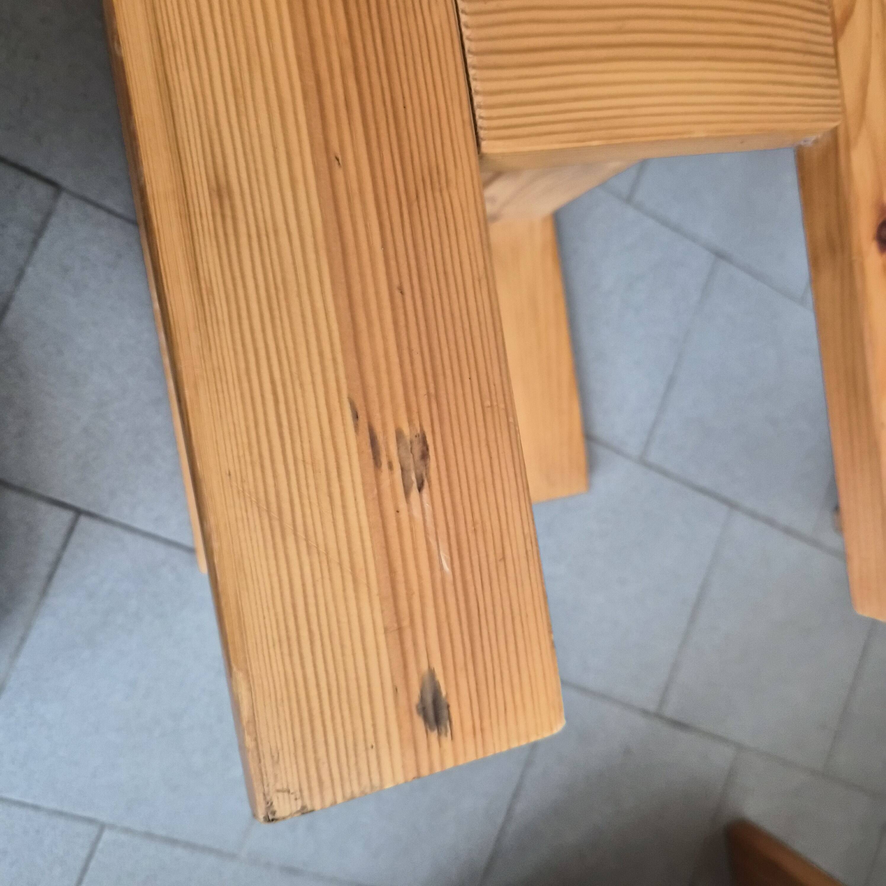 Set of 4 vintage 1970s pine side tables or bedside tables.