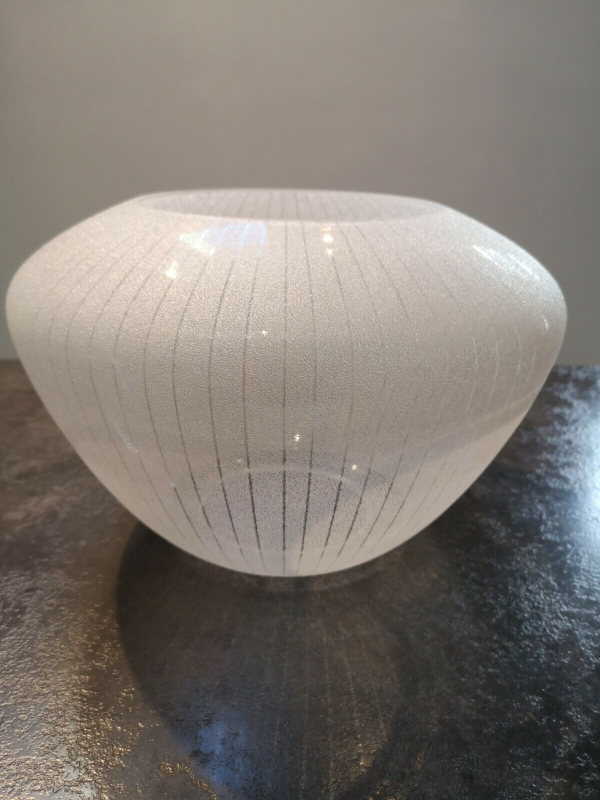 Old lampshade frosted glass stripes 100% vintage for suspension