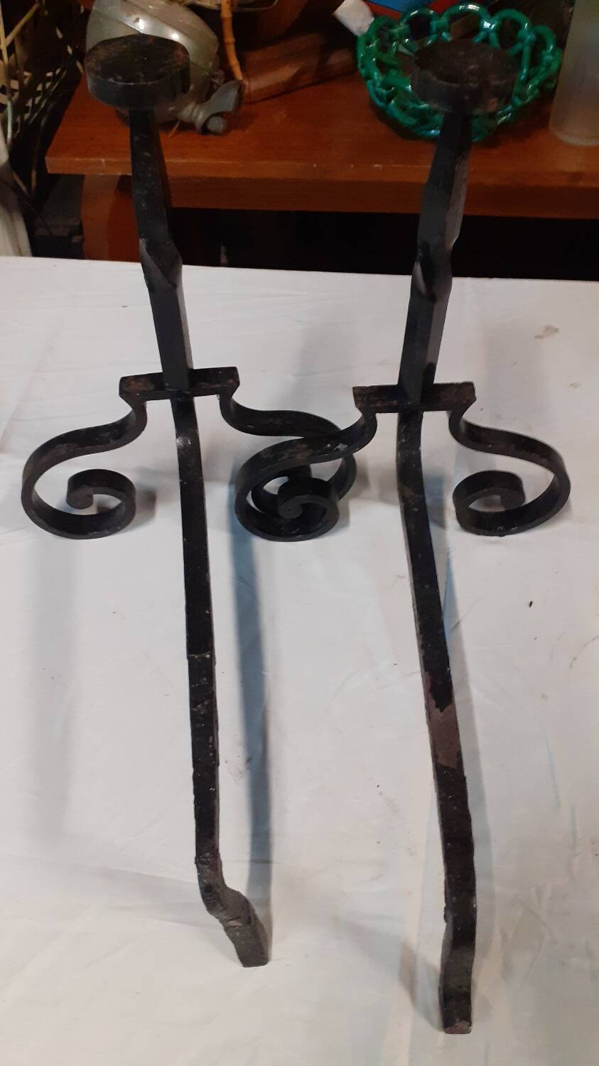 Wrought iron andiron