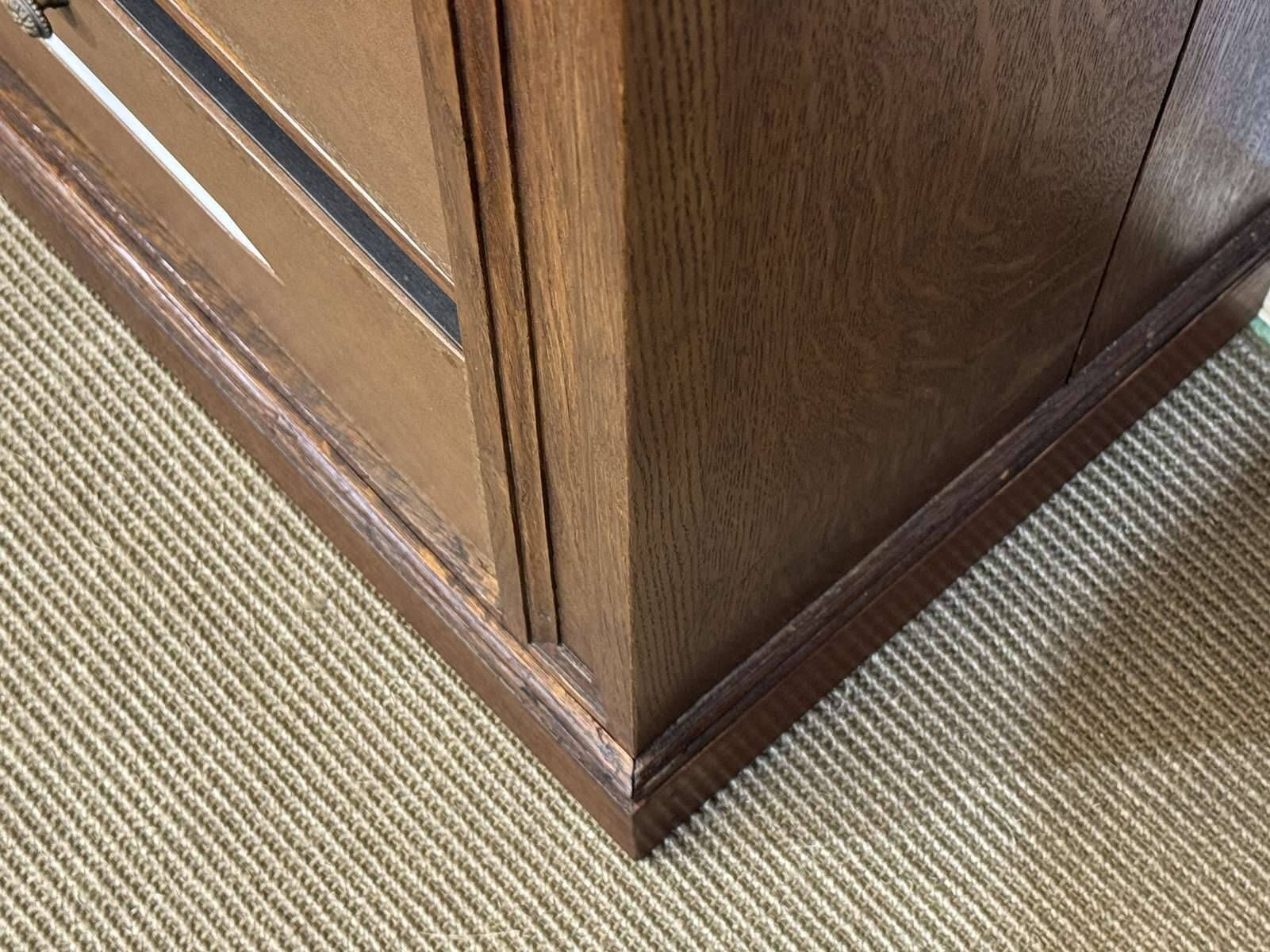 Oak cabinet from the early 20th century at support height.