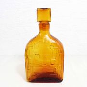 Carafe en verre ambré Empoli, Italie 1960