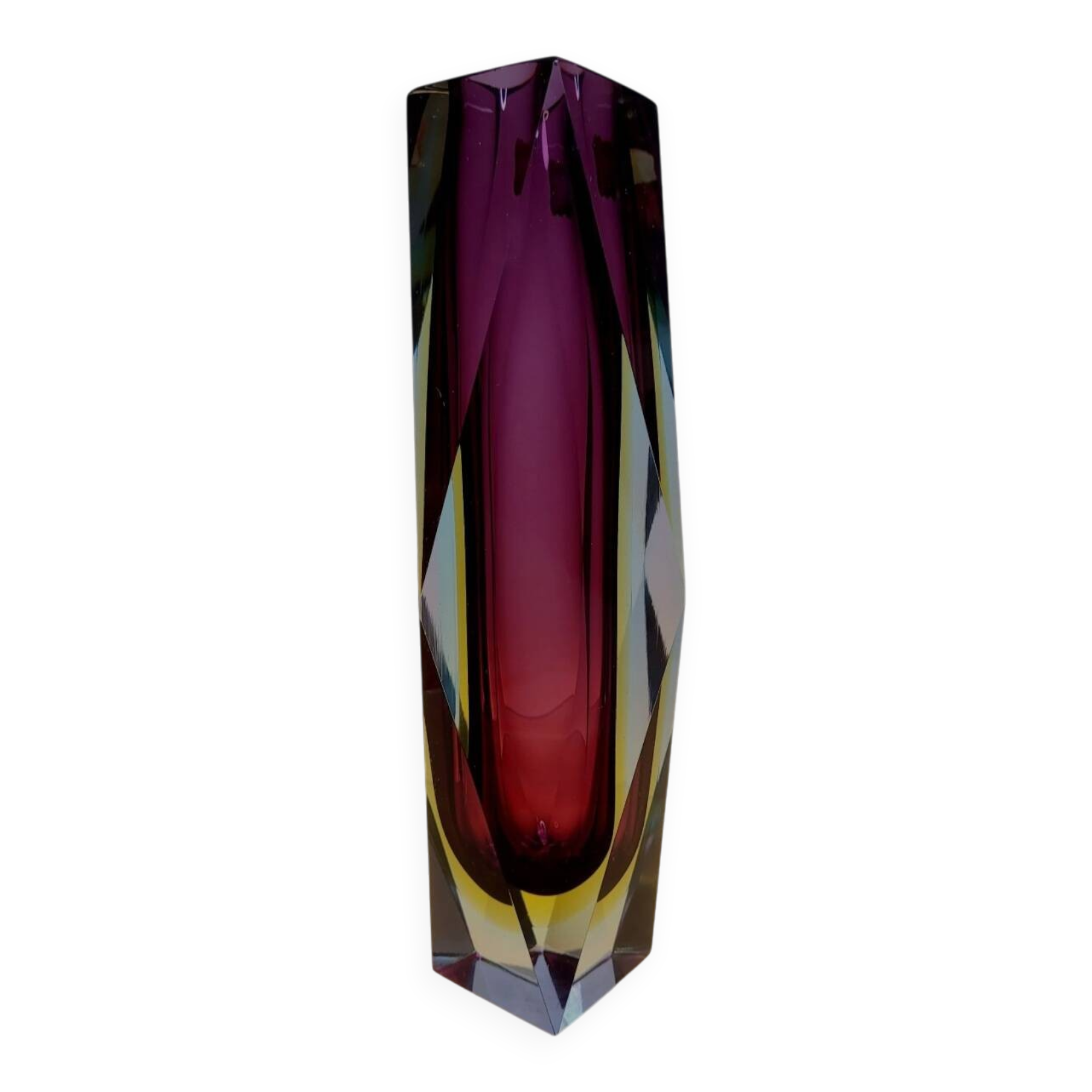 Vase Sommerso Flavio Poli en verre de Murano, Italie 1970