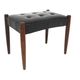 Scandinavian footrest in teak and faux leather, Sweden, 1960.
