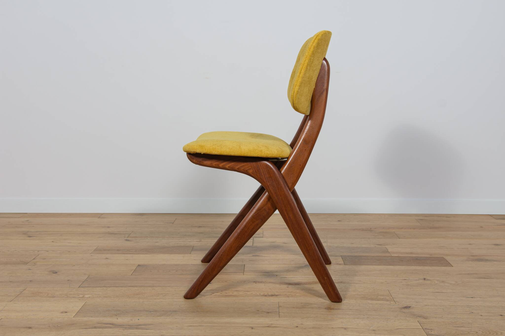 Mid-Century Teak Dining Chairs  Scissor by Louis van Teefelen for Wébé, Netherlands, 1950s, Set of 4