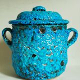 Covered ceramic pot fat-lava foam glaciers, enamels le cyclope, annecy