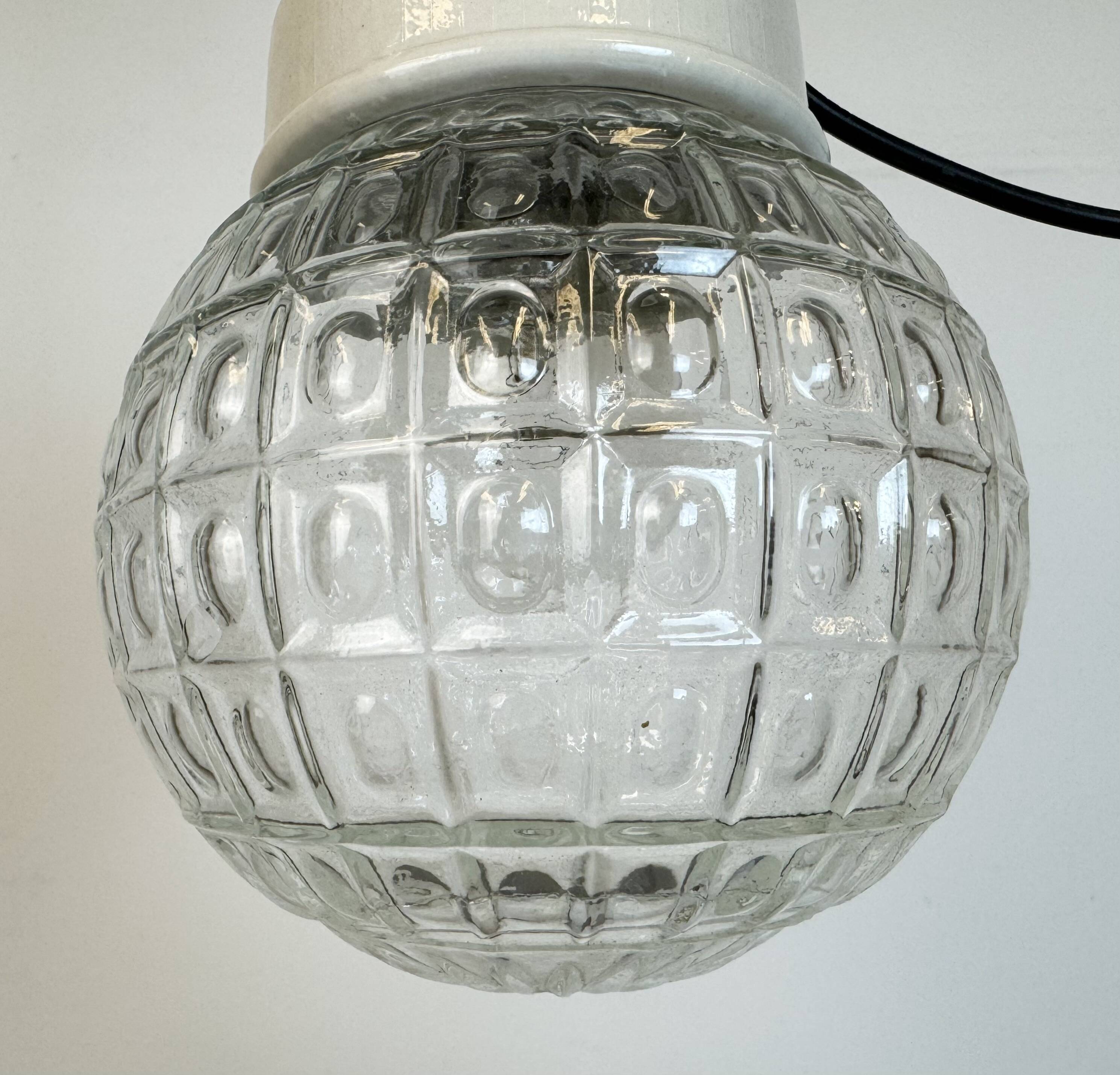 Vintage White Porcelain Pendant Light, 1970s