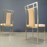 Vintage brass dining chairs by Belgochrom, 1970s