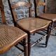 Set of 4 antique dining chairs with caned seats, beech, France, circa 1900–1920.