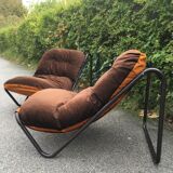 2 brown armchairs from the 70