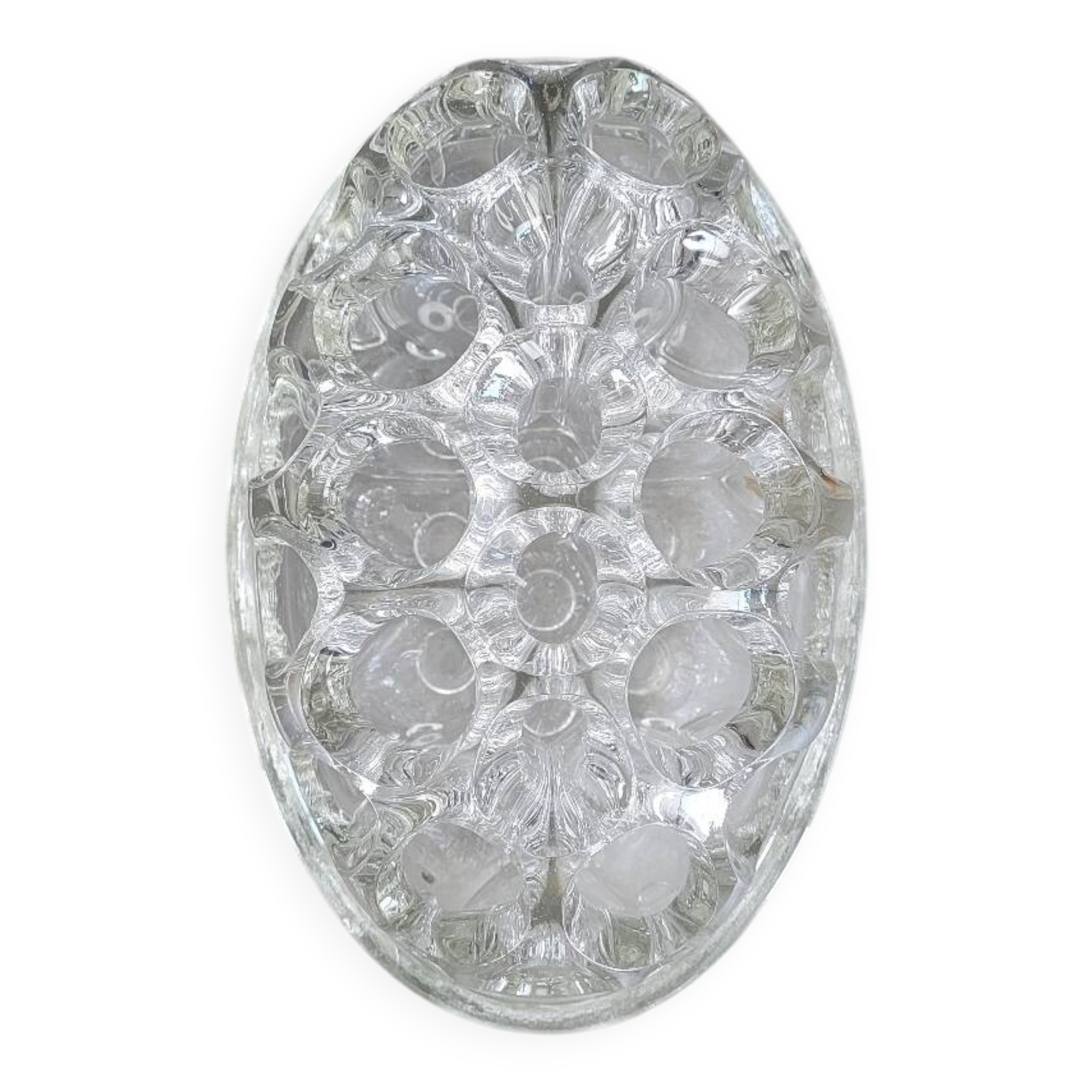 Large molded glass flower holder