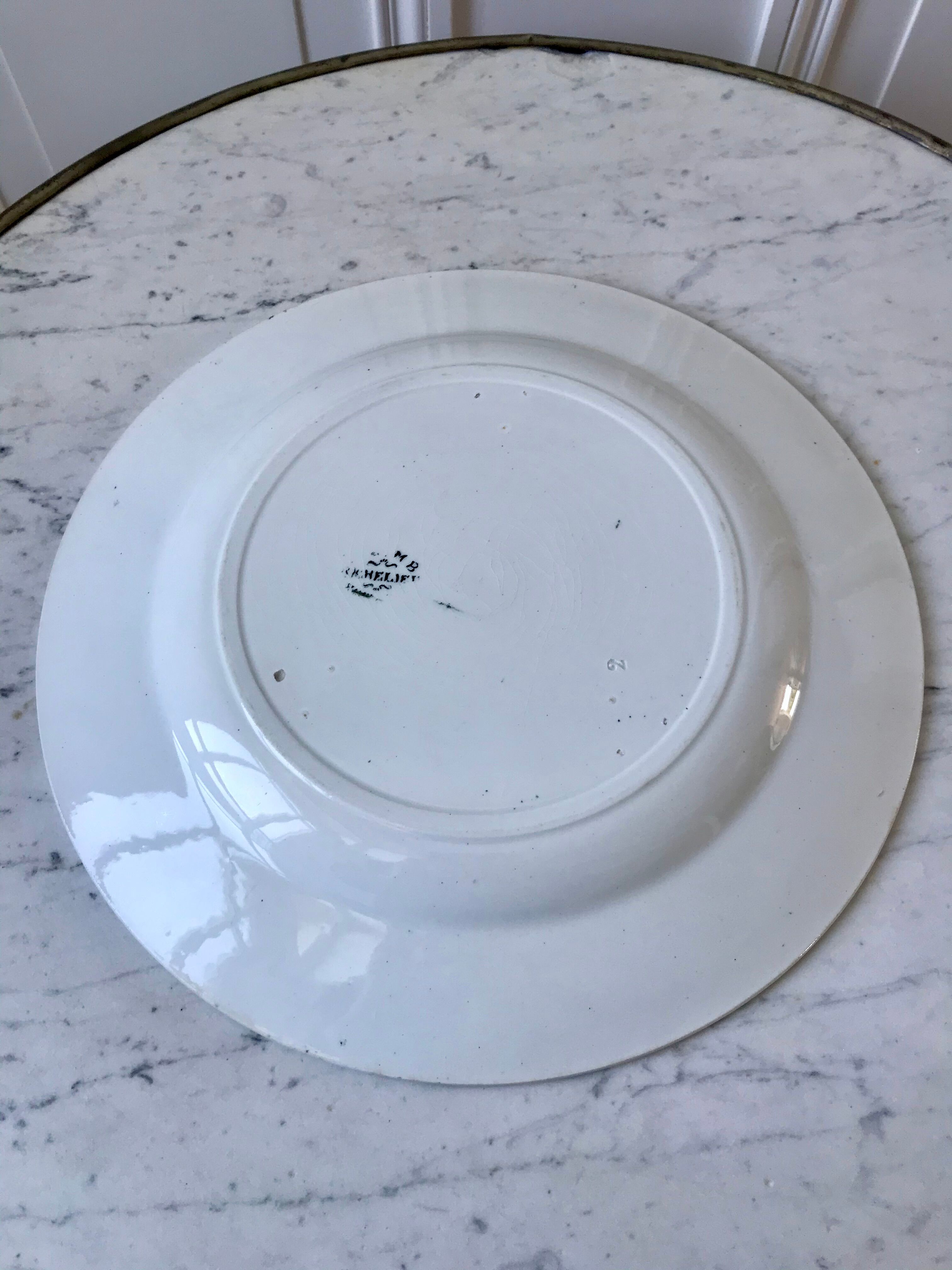 Round plate in iron earth model "richelieu" xixth