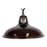Industrial Brown Enamel Factory Pendant Lamp , 1960s