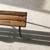 Vintage school bench base gray green